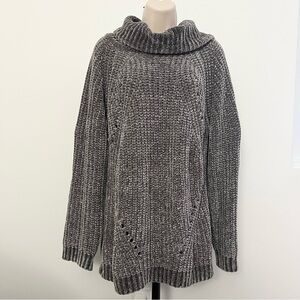 Chenille Knit Sweater‎ Cowl Neck Green Size XL Mia + Tess Long Sleeve